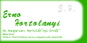 erno hortolanyi business card